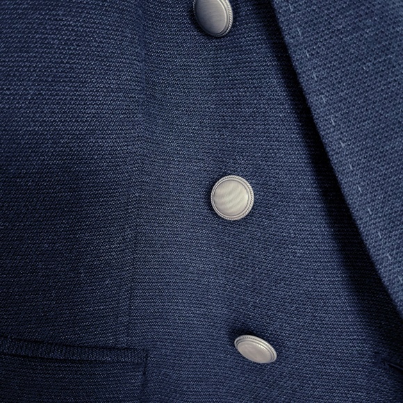 Navy Double-Breasted Fitted Blazer - Picture 4 of 8